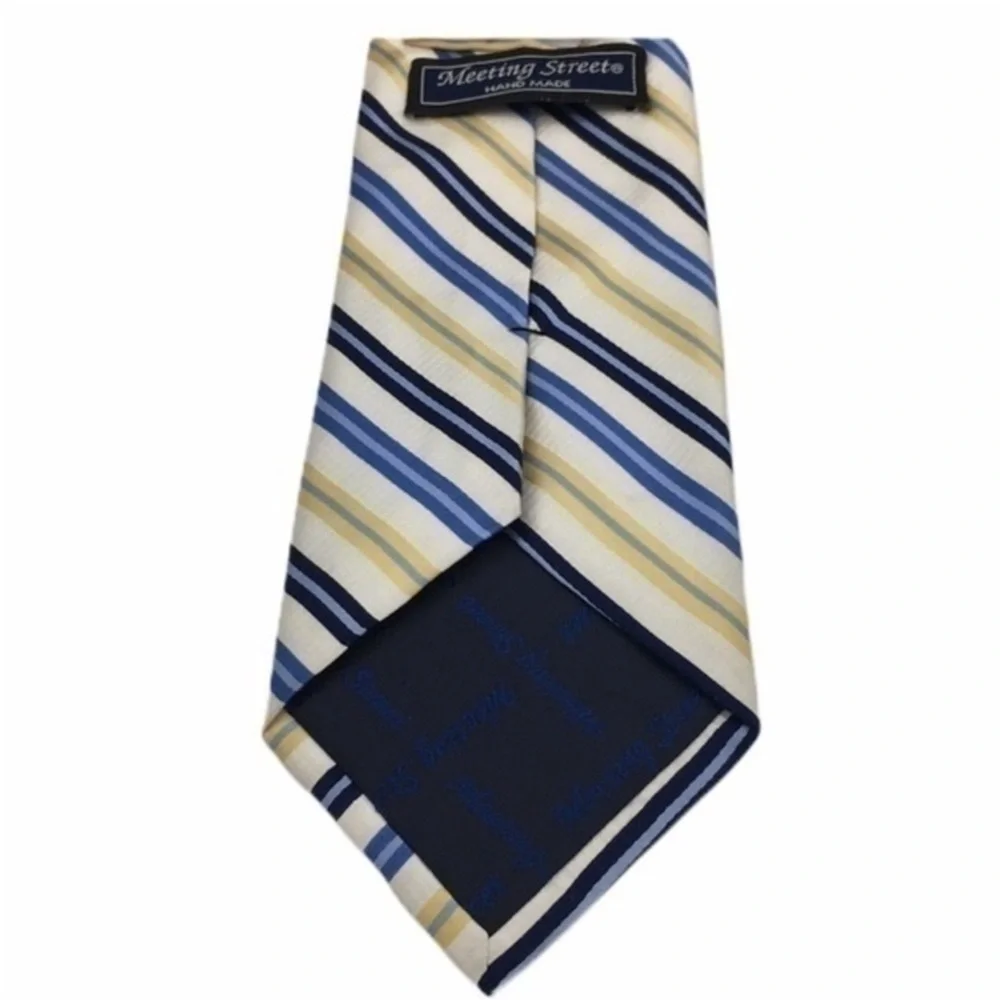 MEETING STREET blue and yellow striped tie